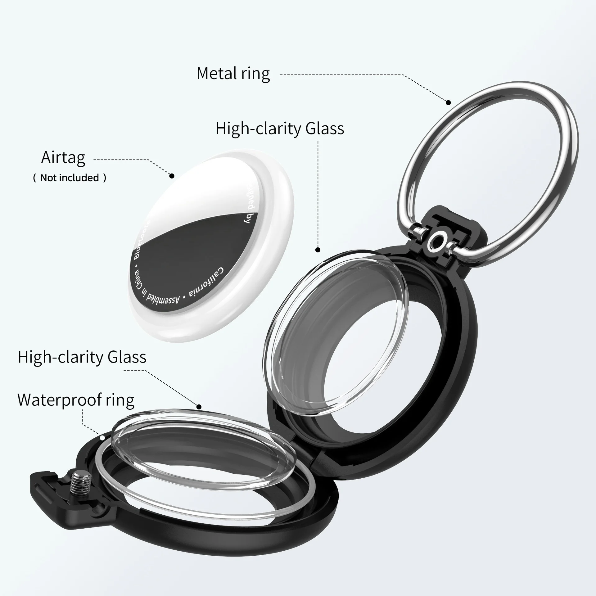 GITFOS Waterproof Case For Apple AirTag Hard PC Protective Cover Anti-Scratch Shockproof AirTag Holder For Keys Luggage Backpack