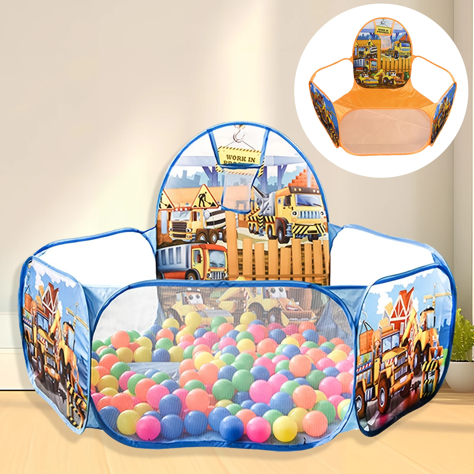 ألعاب لعب ممتعة على شكل كرة أوشن للهندسة الكرتونية للأطفال للأولاد والبنات، سياج حمام سباحة قابل للطي في الأماكن المغلقة