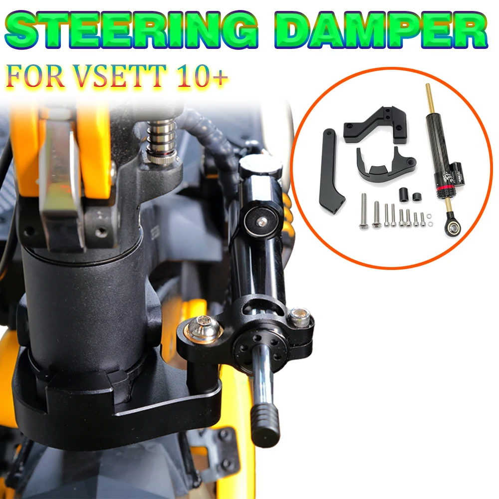 

Directional Steering Damper with Bracket kit Accessories For VSETT 10+ Electric Scooter Increase High Speed Stability Safety
