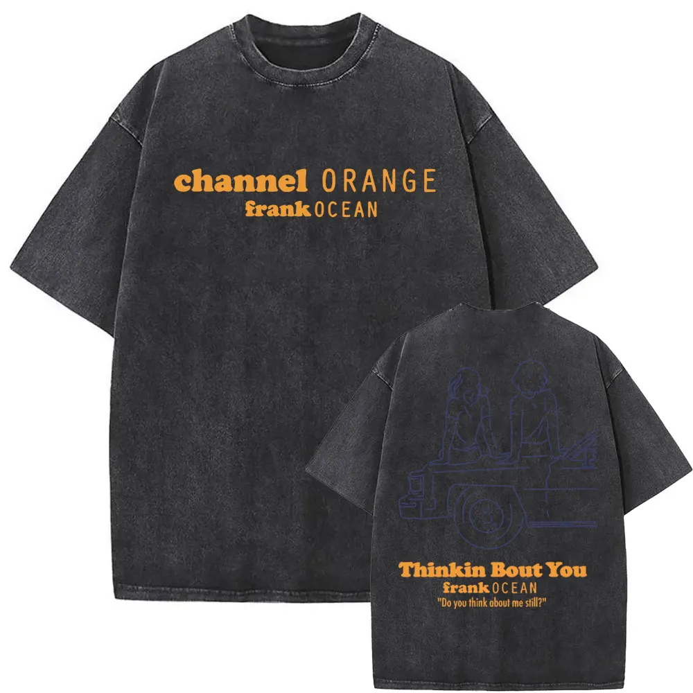 Washed Vintage Rapper Frank Channel Orange Graphic Tshirt Ocean Oversized T-shirt Blond Hip Hop T Shirt Men's Fashion Streetwear