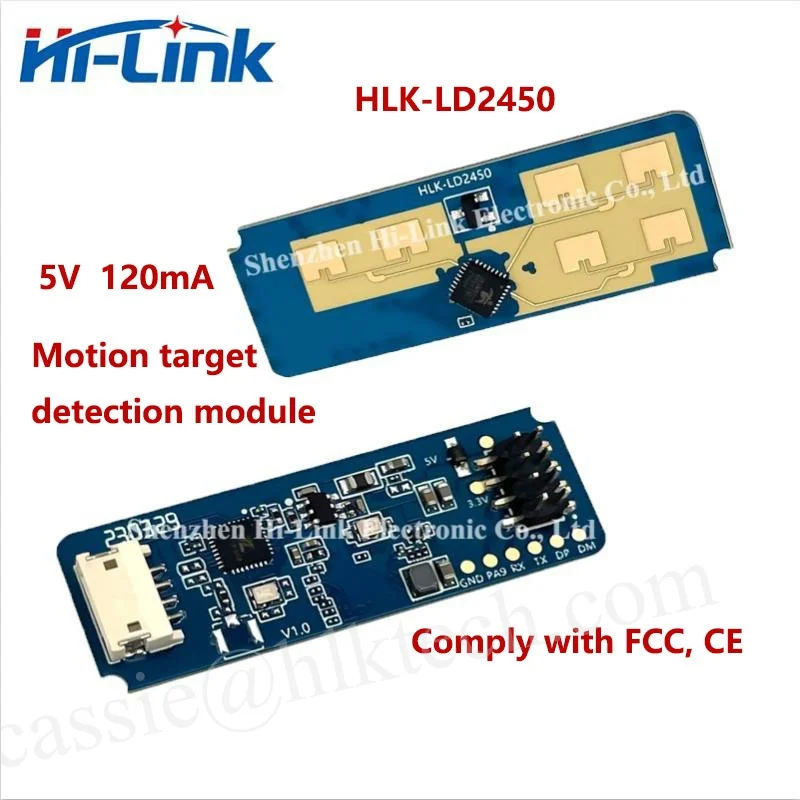 Hi-Link HLK-LD2450 24G Mmwave Menselijke Microbeweging En Bewegende Detectie, Snelheidsopsporingsmodule Om Pir In 6M Te Vervangen