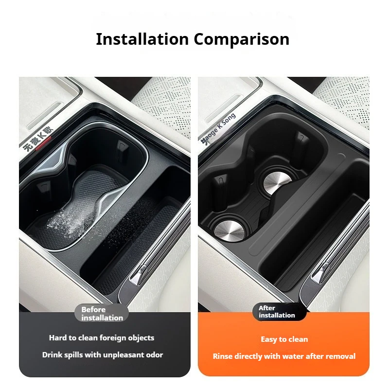 For ZEEKR 7X 2026 Car Central Control Water Cup Holder Anti-slip Waterproof Silicone Water Cup Pad Auto Decorative Accessories 2