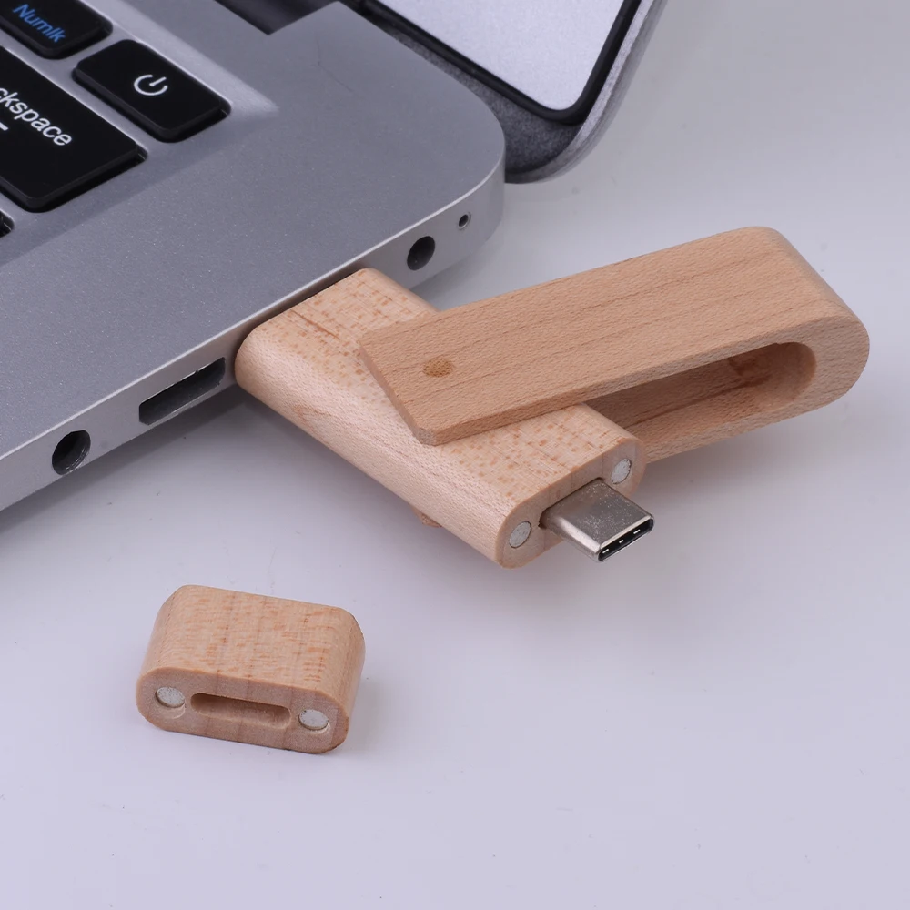 Pen Drive de madera, memoria externa para teléfono inteligente, MacBook, tableta, 64GB, OTG, 128GB, tipo C, USB 2,0, 32GB