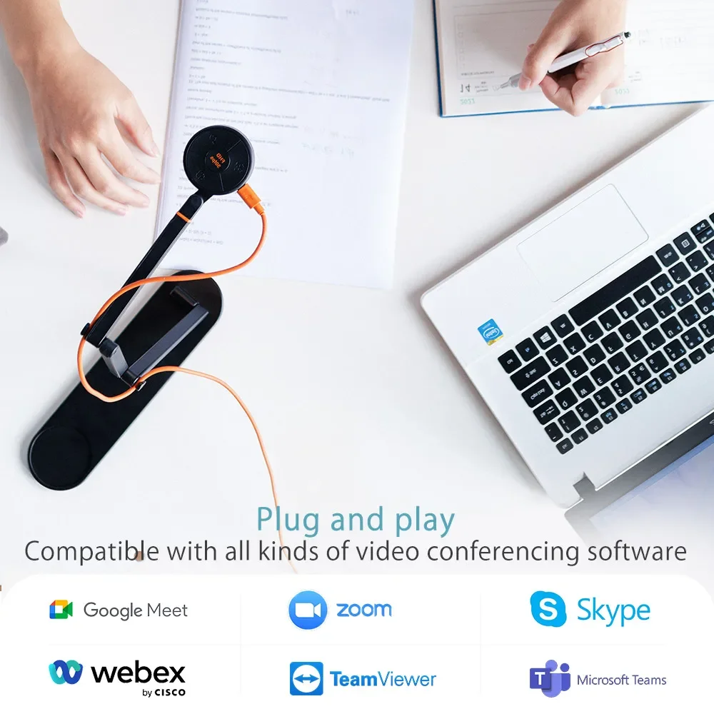 Documento da 5 MP Sorgente luminosa LED USB portatile Video da ufficio per istruzione online dal vivo pieghevole per fabbrica di uffici scolastici