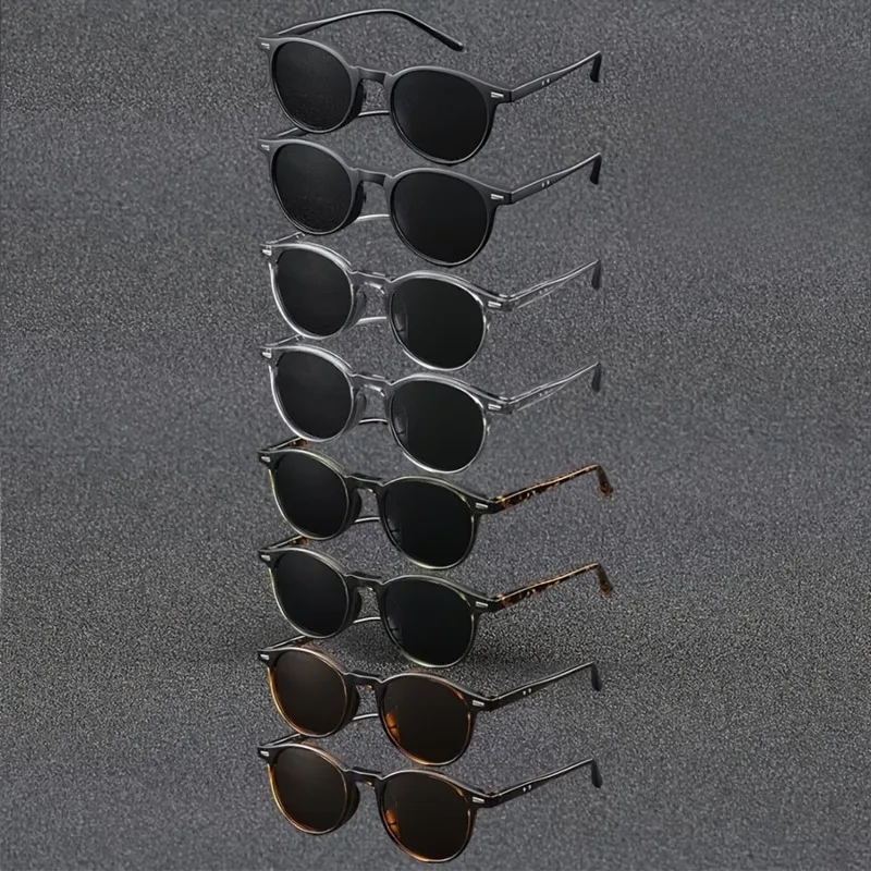 8 paires de lunettes rondes rétro unisexes, légères et durables, parfaites pour les voyages, les fêtes et la photographie de rue.
