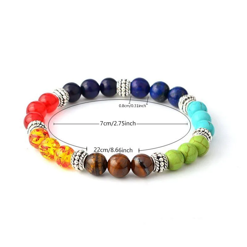 Classic 7 Chakra Beads Bracelet Natural Stone Agates Bracelets Jewelry For Men Women Balance Yoga Meditation Gift