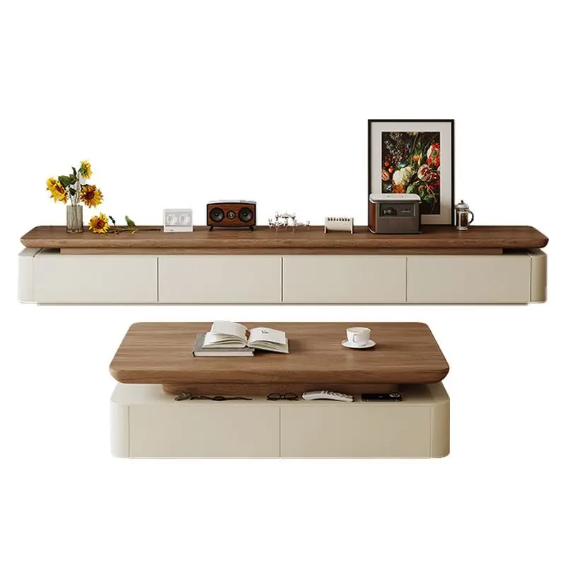 

Medieval TV cabinet coffee table combination light luxury modern simple living room floor TV cabinet