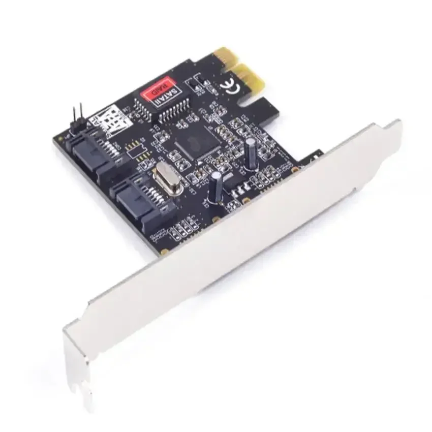 PCIe X1 To 2 Port SATA2.0 3G/bps Raid Controller Card SIL3132 Chipset for Silicon RAID 0 1 Adapter Add on Card PCI Express