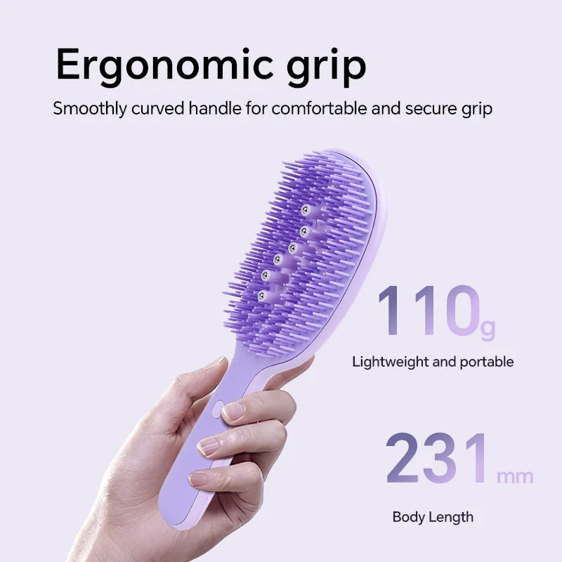 Electric Scalp Massager Comb with Red Light Vibration Rechargeable for Hair