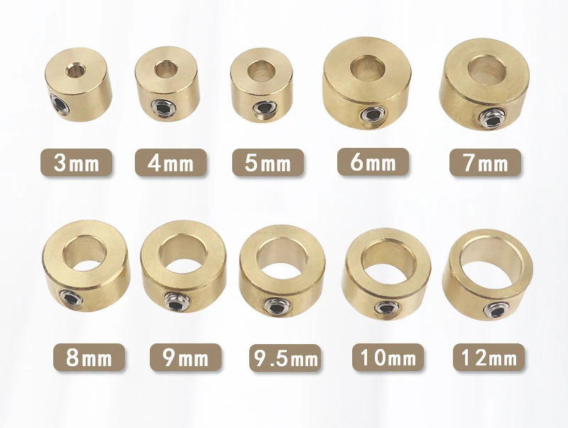 3-12mm Bohrer Werkzeuge Messing Tiefe Stop Kragen Ring Stellungs Ring Mit Inbusschlüssel Für Holzbearbeitung Bohrer locator Werkzeuge – Detail 4