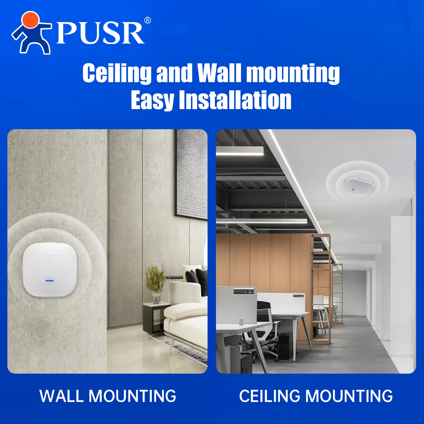 PUSR WiFi6 Ceiling AP Dual Band Wireless Access Point AX3000 Support 802.3at PoE Up to 256 End Users USR-AP310i