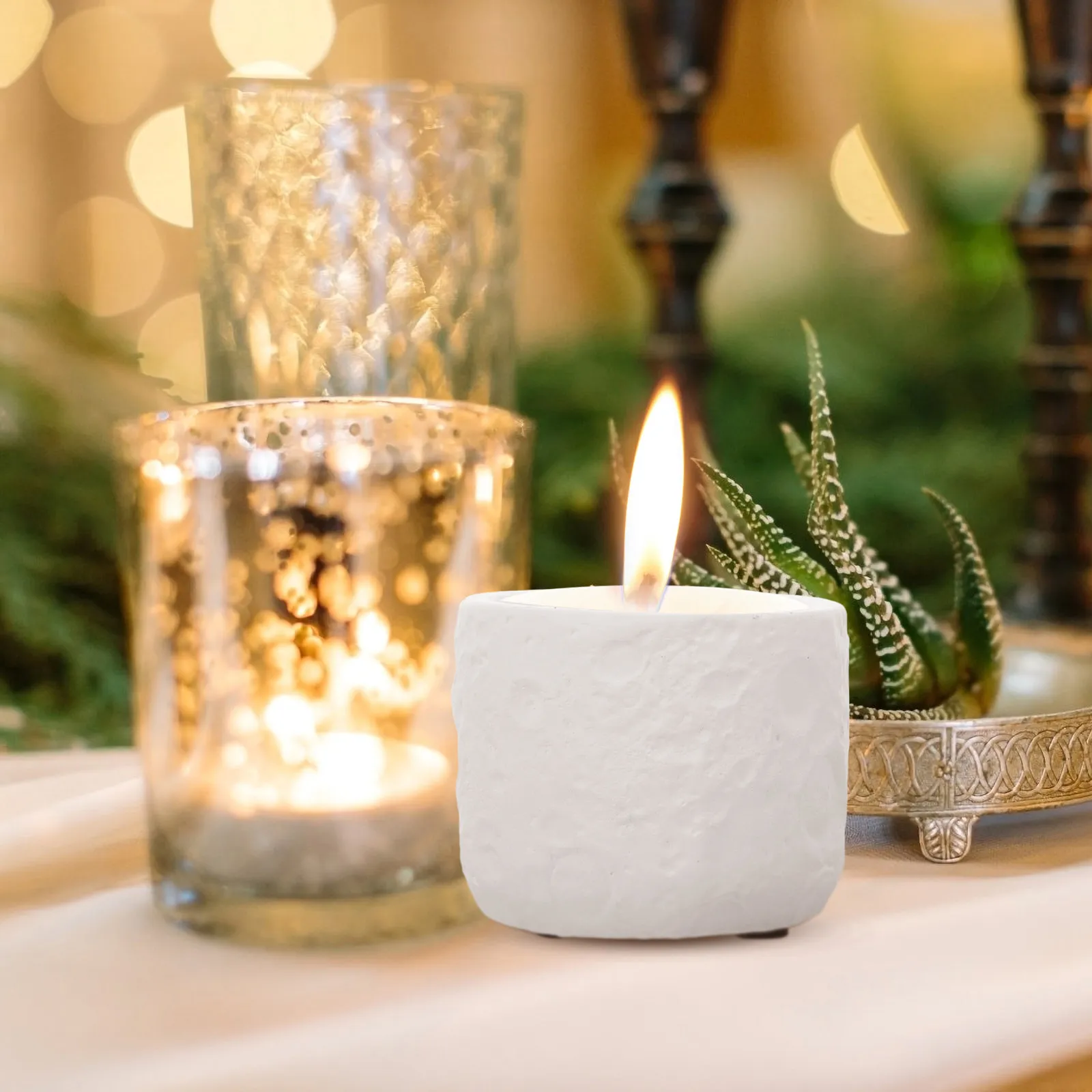 

Moon Shape Cement Cup Empty Votive Holder for Home Decor DIY Candles Cement Containers Candlestick Holder Cup