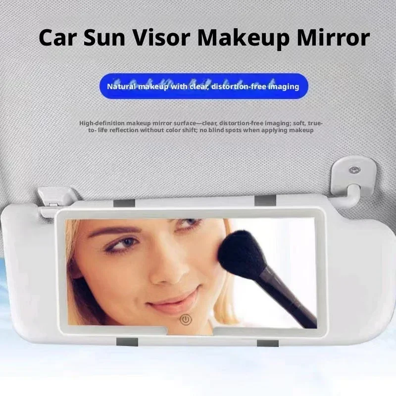 Car Sun Visor Makeup Mirror With LED Fill Light Touch Control 3 Color Light Modes HD Vanity Mirror For Car Interior Women Make