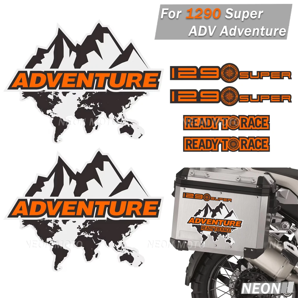 

Motorcycle Stickers For 1290Super 1290 Super ADV Adventure Aluminum Decal Travelled Box Panniers Luggage Side Tail Top Cases