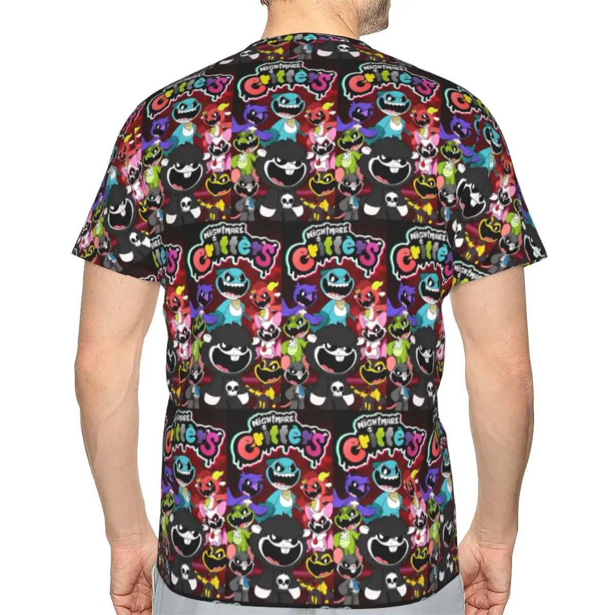 Nightmare Critters Cartoon 100% Cotton T-Shirt Men'sClassic T Shirts Men O-Neck Short Sleeve