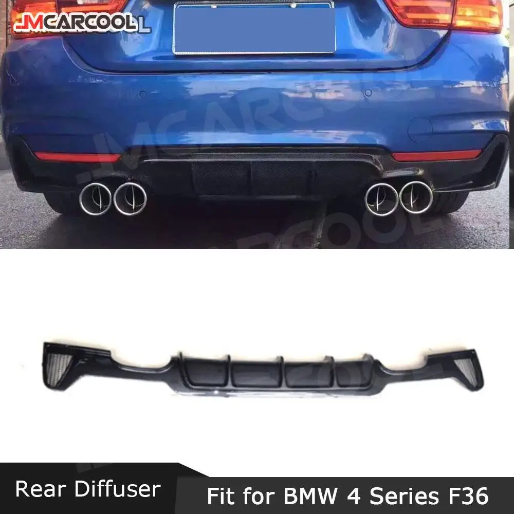 

PP Gloss Black Rear Lip Diffuser Spoiler For BMW 4 Series F32 F33 F36 M Sport 2014-2018 Carbon look Bumper Cover Guard MP Style