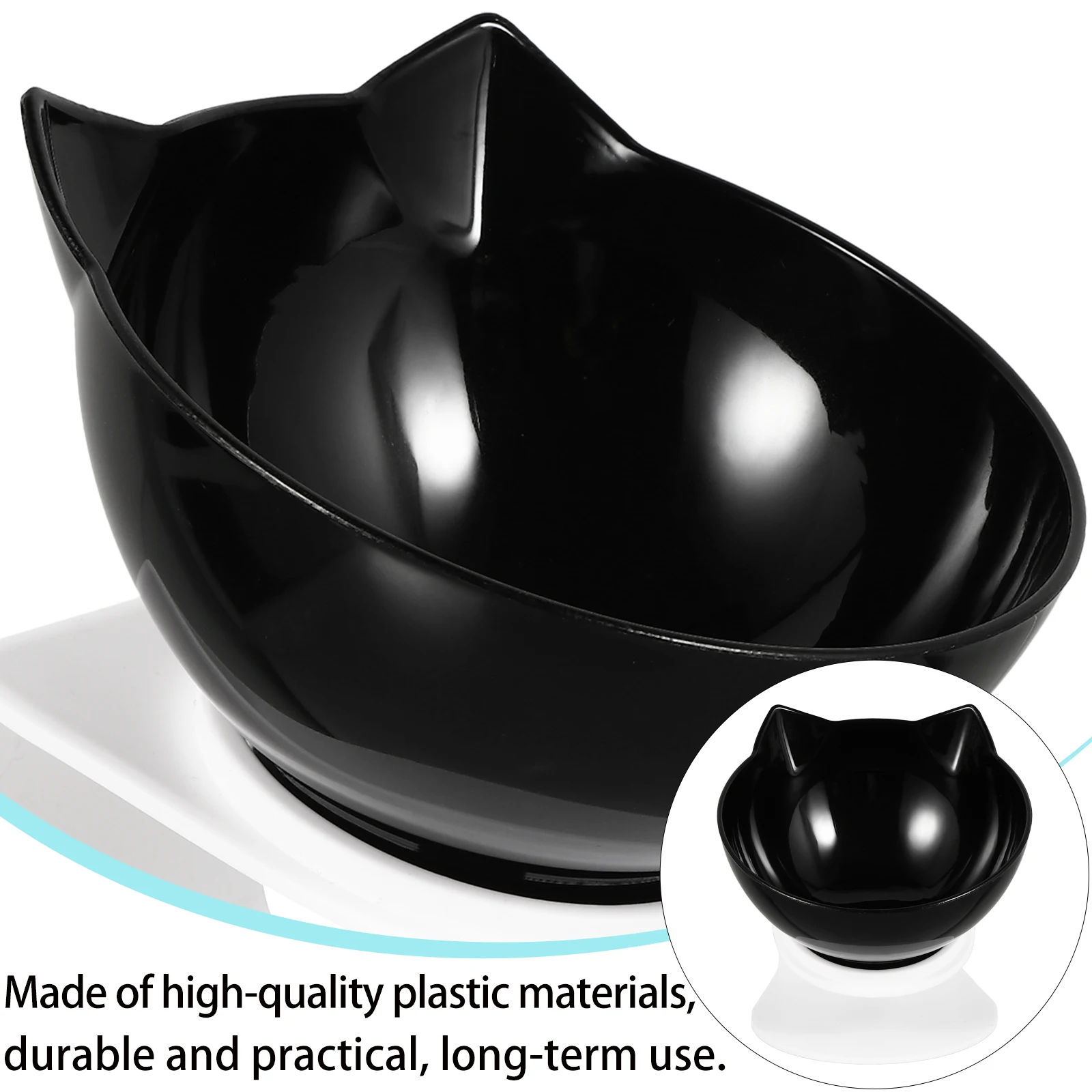 

Plastic Premium Material Suitable Dogs Cats Dry Wet Food Water Protect Neck Elevated Feeder Tilted Pet Feeder Cat