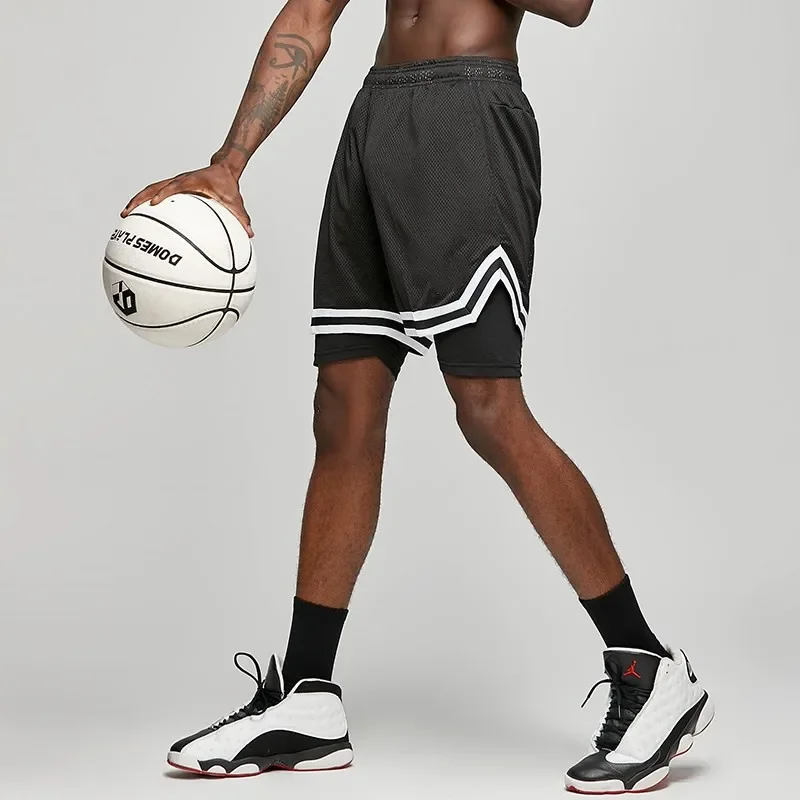 Fake Two Basketball Shorts Loose American Anti-light Men Women Ball Pants Summer Quasi-training Running Sports Five-point Pants