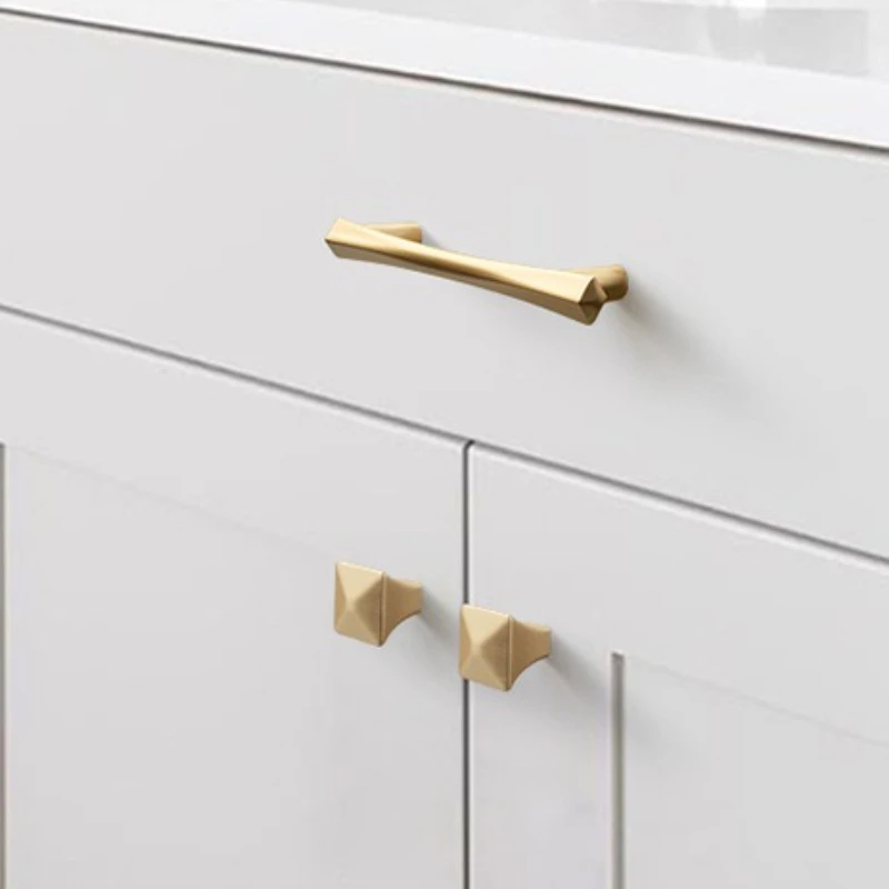 Gold Cabinet Pulls Zinc Alloy Wardrobe/Cupboard Door Handles Copper Drawer/Shoe-Cabinet Knobs American-Style Furniture Hardware