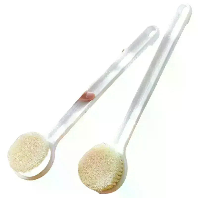 2 In 1 Long Handle Bath Brush Soft Bristles Exfoliating Loofah Puff For Shower Back Cleaning For Men Women
