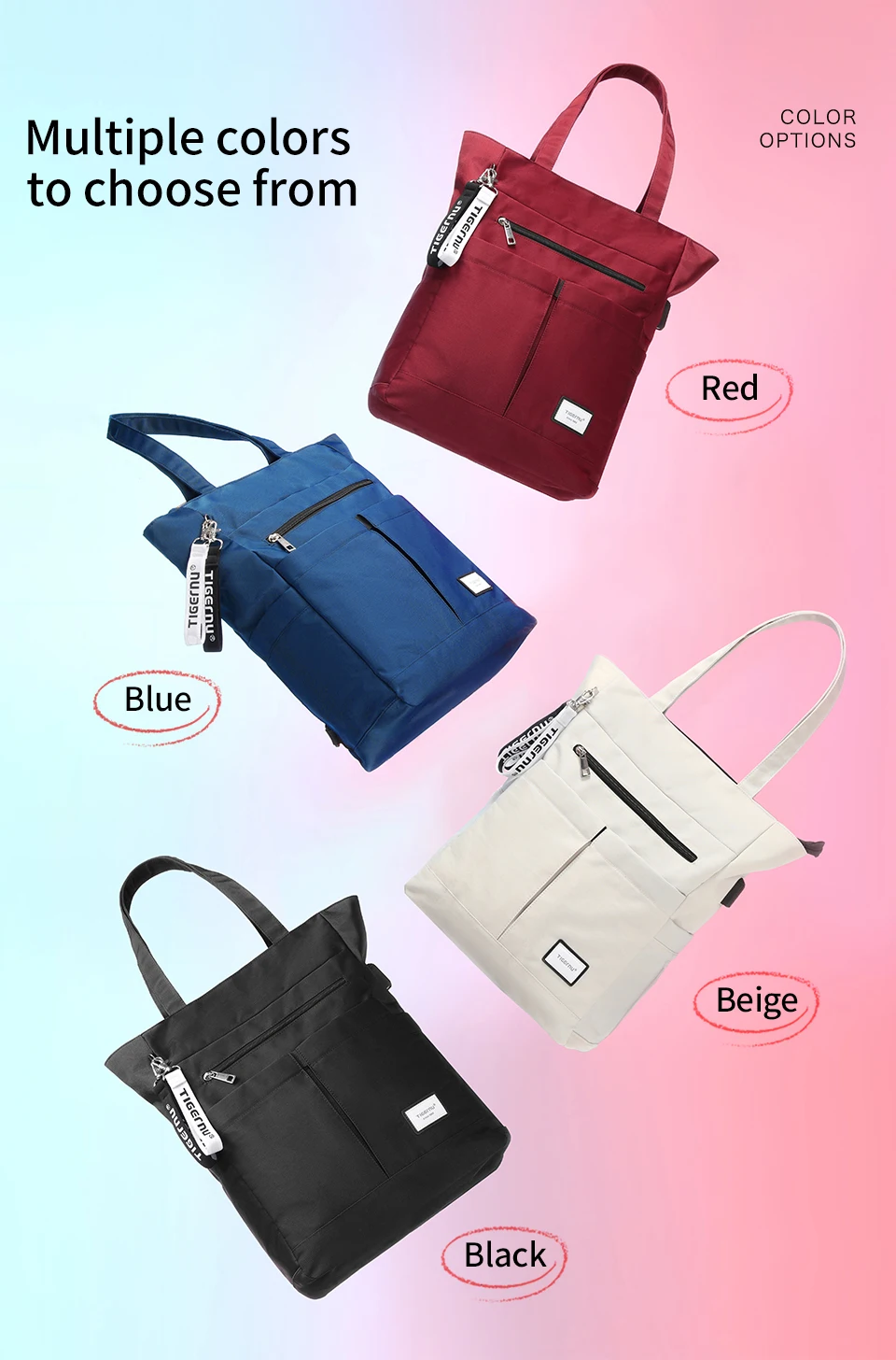 Tigernu Rucksäcke für Frauen 14 15,6 Zoll Laptop Rucksack weibliche Tasche Frauen Schultertaschen Mädchen Einkaufstasche Reiserucksäcke – Detail 3