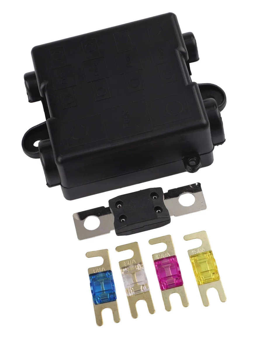 

1pc 5-way Power Distribution Fuse Box High Current Ratings One-input Four-output BX2054 Fuse Box Power Protection Device