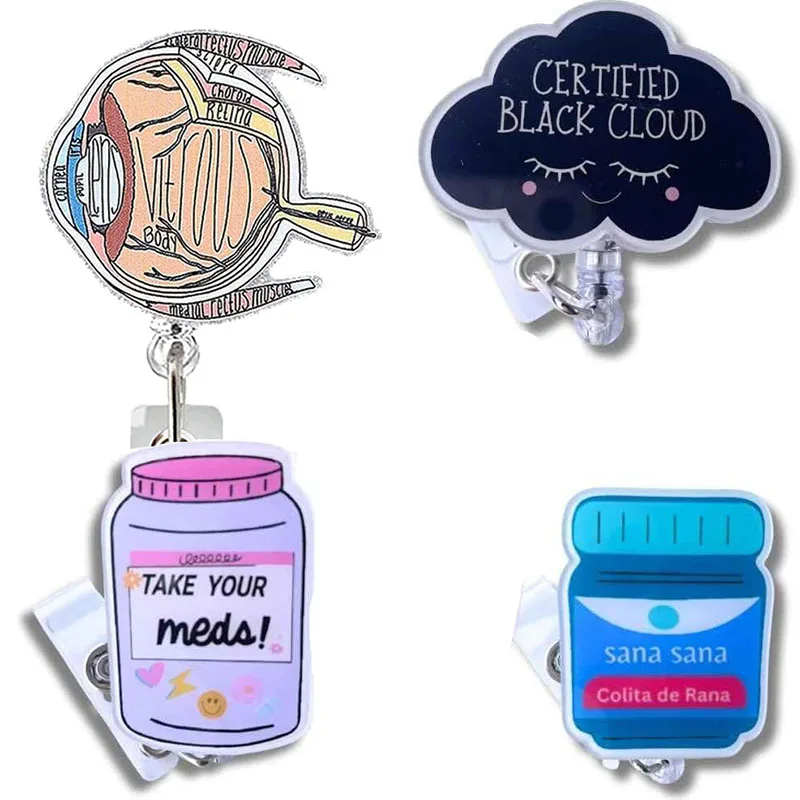 New Nurse Body Med Badge Reel Retractable ID Clips for Nursing Funny Cute Fun Student Doctor Medical Badge Holder Cardiology