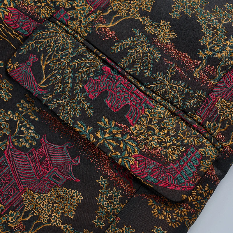 سترات كورية عصرية للرجال لحفلات الزفاف الفاخرة سترات جديدة للخريف واحدة الصدر وطية صدر السترة للرجال للحفلات الراقصة سترات جاكار معاطف للرجال #5