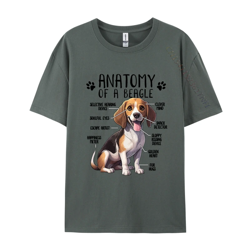 Beagle Anatomy Beagle Dog T-shirt Vintage Funny T-shirts Gifts T-Shirt T Shirts for Men Customized Tees Cotton