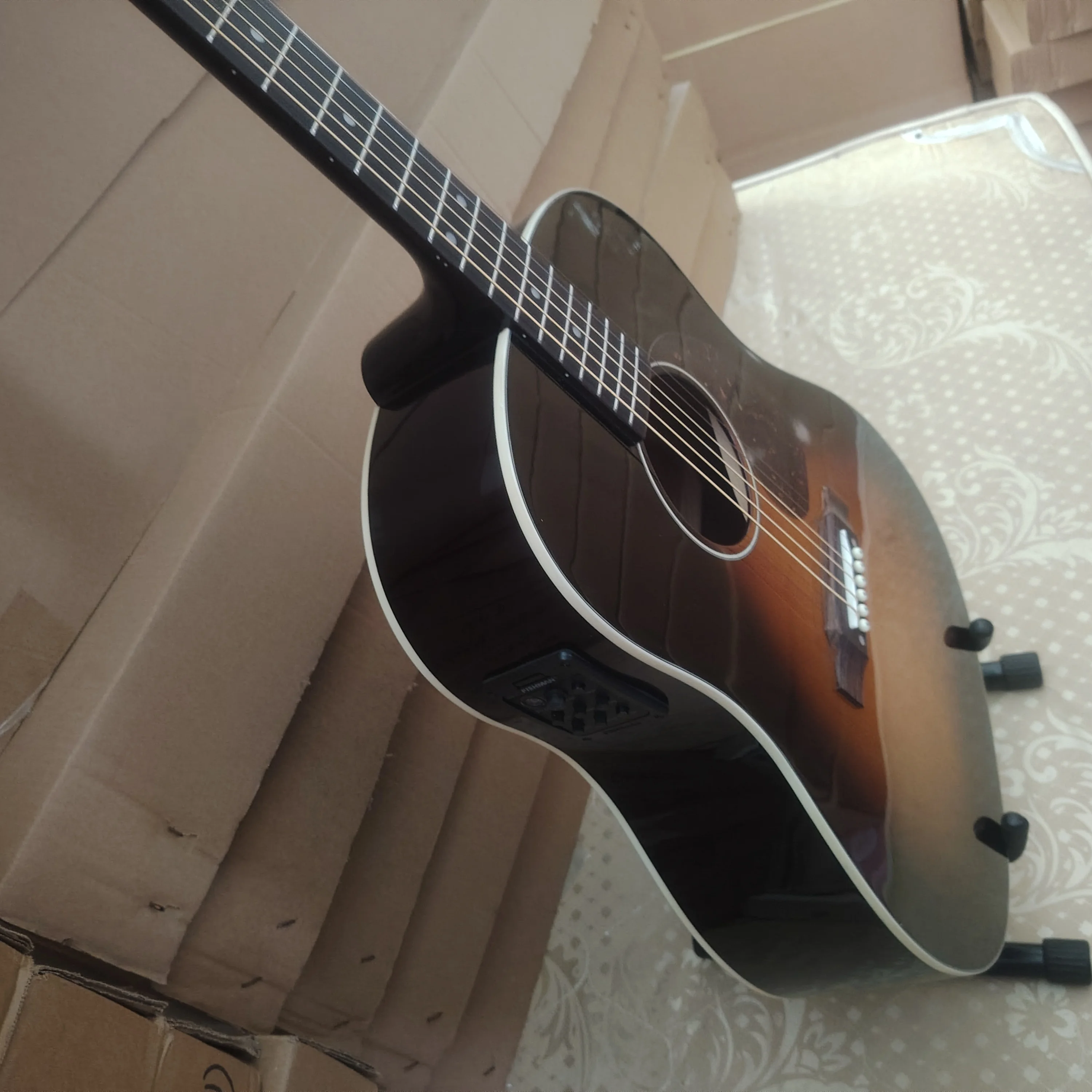 HOT！ Handmade GJ-45VS Acoustic Folk Acoustic Guitar, Solid Spruce Panel, 20 Grades, Bone String Pillow