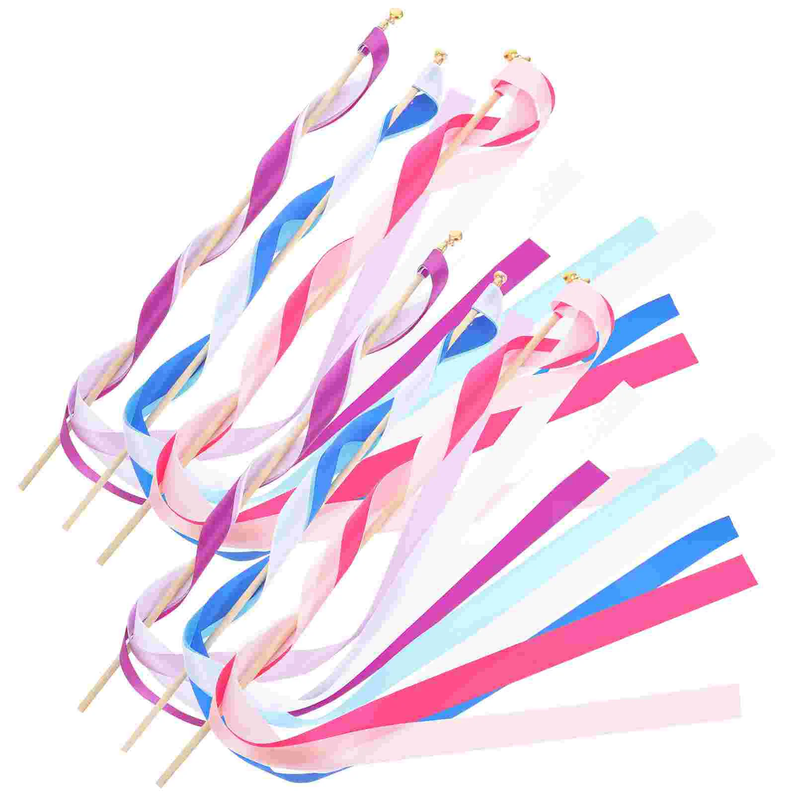 

30pcs Wedding Wands Ribbon Streamers with Bell Fairy Stick Party Favors Supplies (Assorted Colors) wish wands