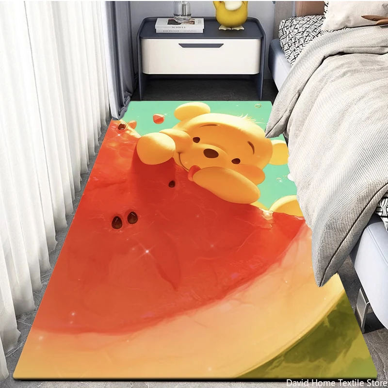 Cartoon Winnie the Pooh Area Carpet for Children Living room Bedroom floor Rug  Round Carpet Children's Bedroom Mat Decoration