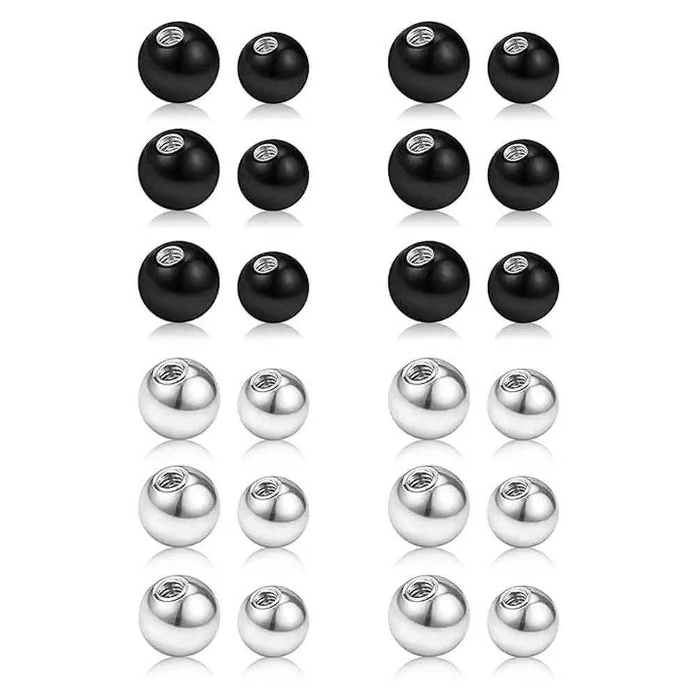 24Pcs Set Replacement Piercing Balls Surgical Steel Ball Piercing Jewelry Industrial Barbell Tongue Navel Belly Piercing Jewelry