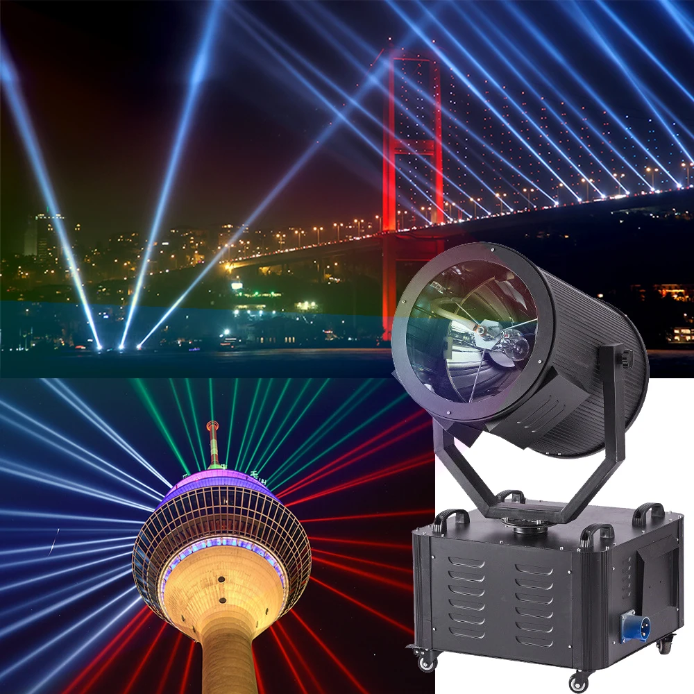 

7000W High Power RGBW LED Floodlights Automatic Rotating Beam Lighthouse Searchlight for Hotel Roof Outdoor RGBW Remote Foggy