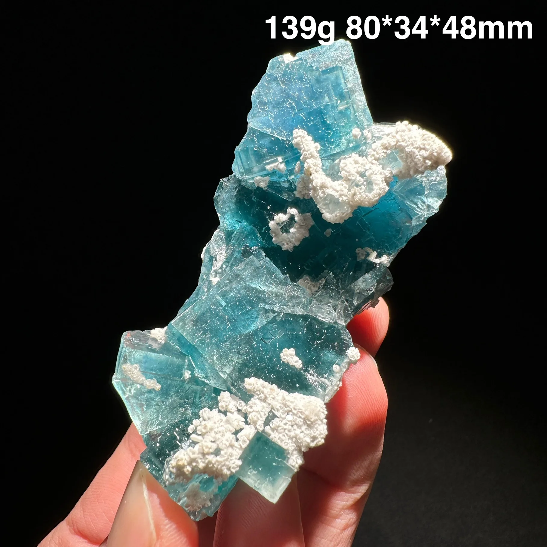 Natural China hu nan Xianghualing green Vitreous Transparent Fluorite Specimen Calcite Healing Crystal Stone