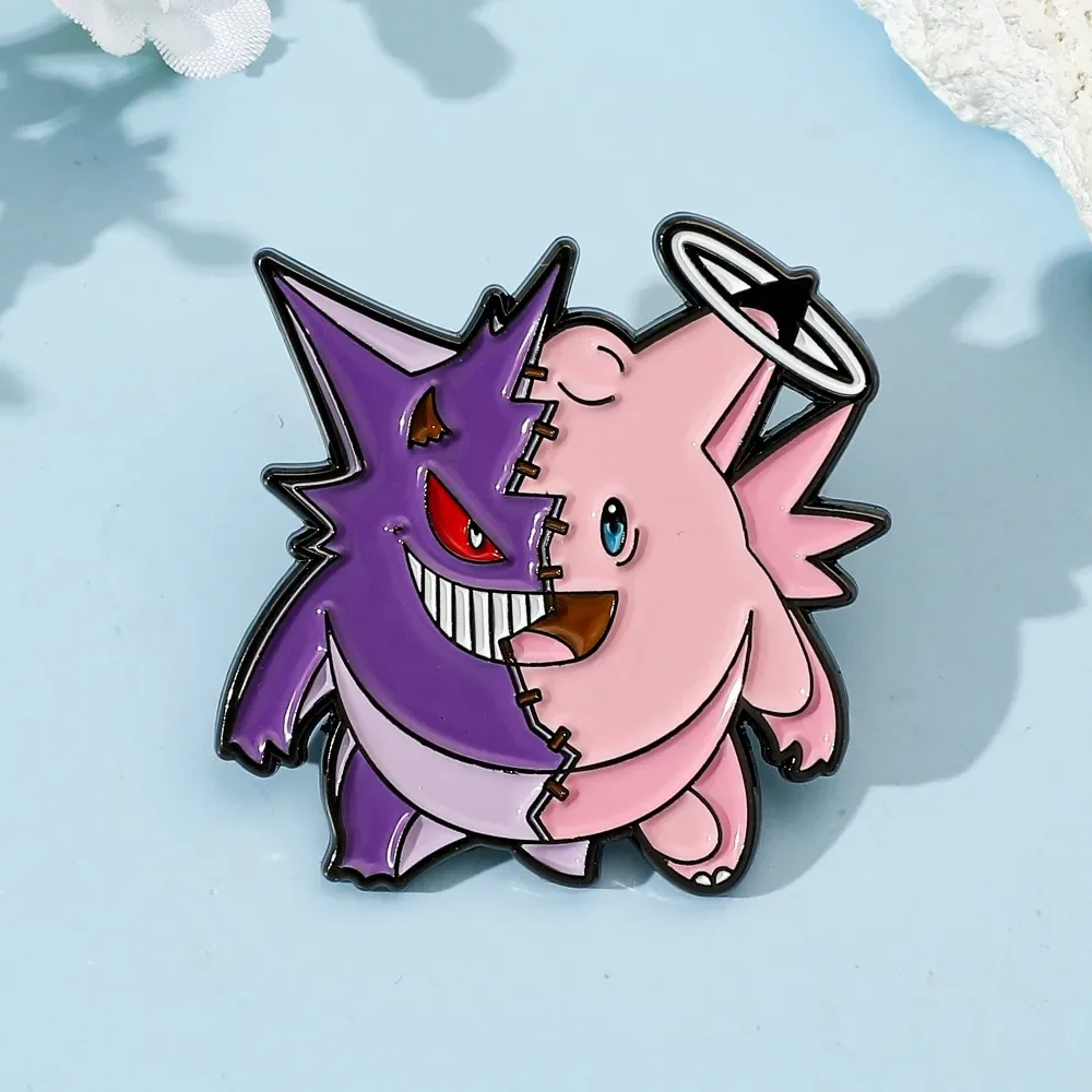 1 Pc Cartoon Jigglypuff Brooch Handsome Gengar Enamel Pin Metal Badge Jewelry Backpack Clothing Accessories Festive Gift view 2