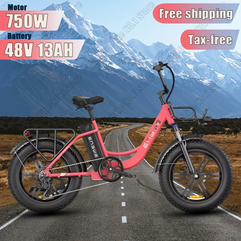 Electric Bicycle ENGWE L20 750/250W Motor 48V13Ah 20*4 Inch Fat Tire EBike Battery Per charge 140km Mountain City Electric Bike