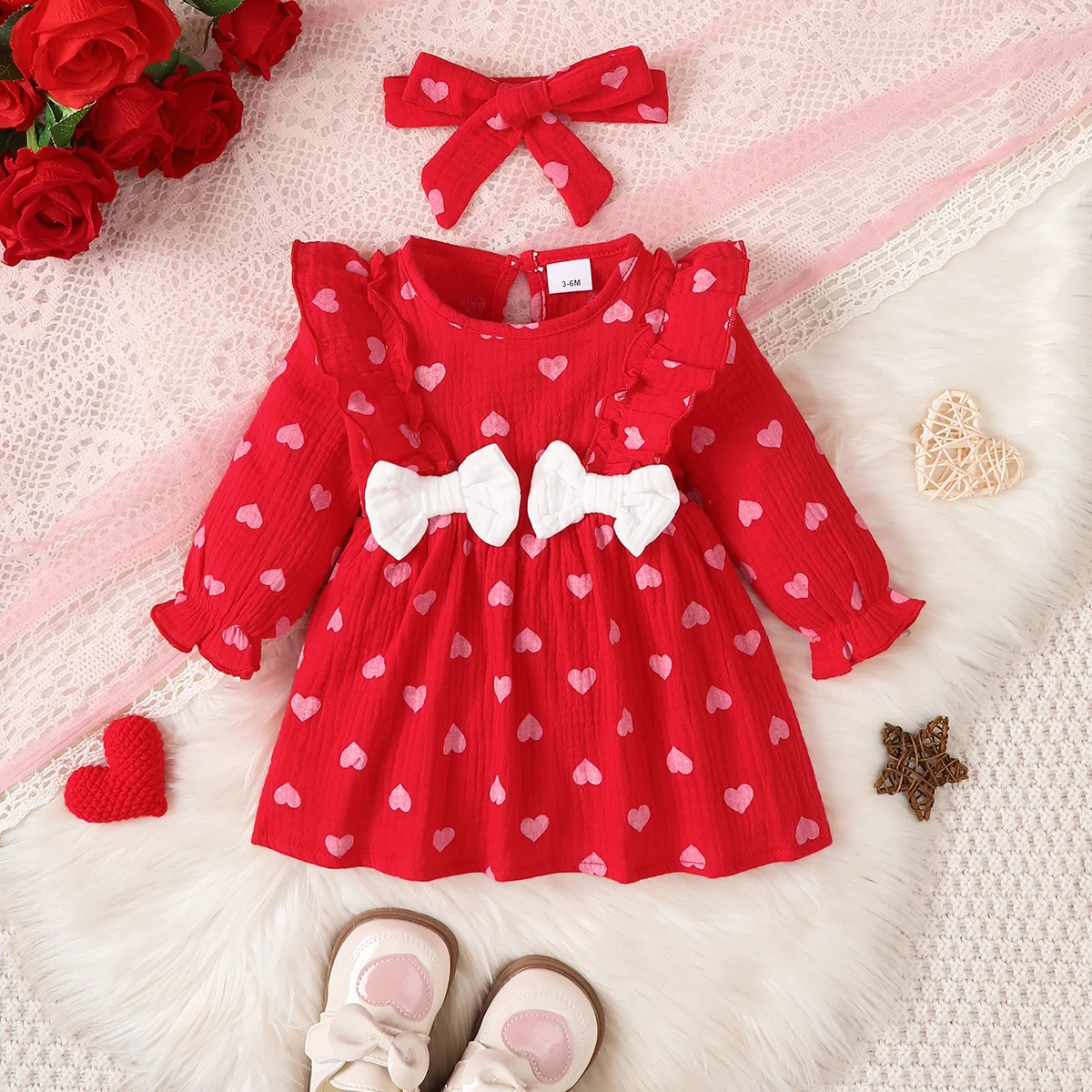 vestido-para-bebe-menina-com-bordas-franzidas-manga-longa-e-faixa-de-cabelo-adequado-para-0-24-meses-conjunto-confortavel-de-algodao-puro-para-outono