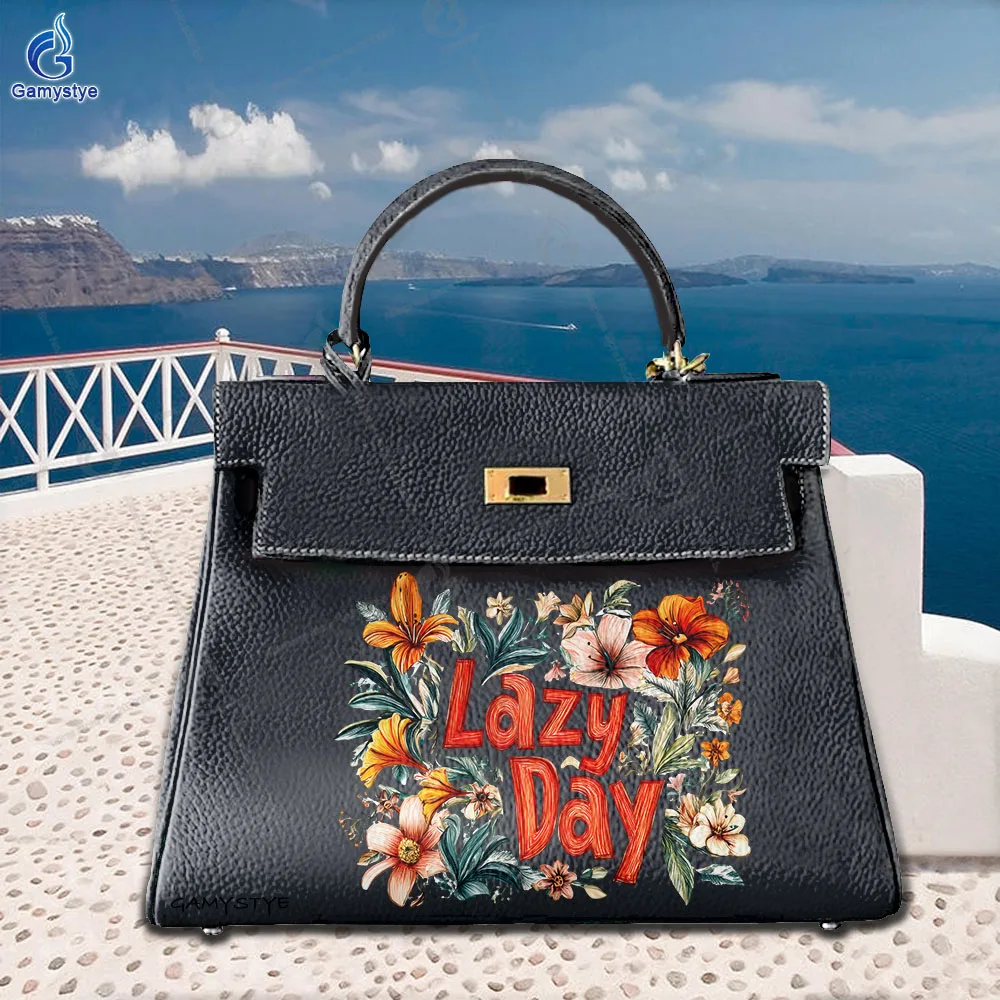 

Graffiti Artisc Printed Bags Alphabet Flower Print 100% Really Cow Leather Women'S Shoulder Bags Purses Shopper Handbag Crossbod