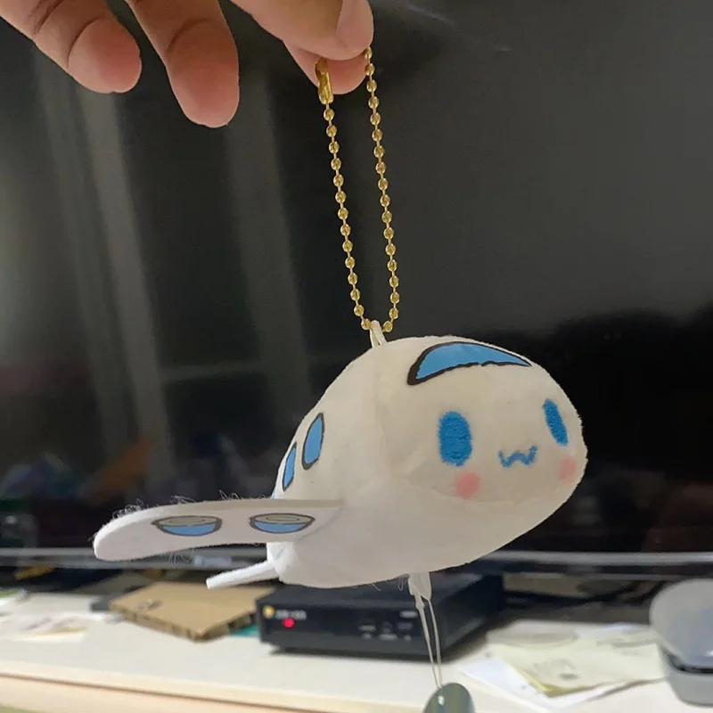 سانريو سينامورول أبيض أزرق تحويل طائرة لينة أفخم المفاتيح على ظهره سستة حلية حقيبة يد الزينة فتاة هدية #1