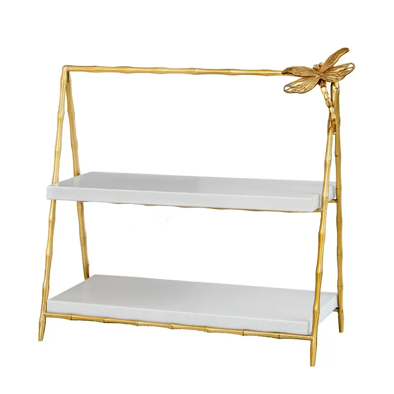 

Brass, double display stand, tabletop cup holder for storage