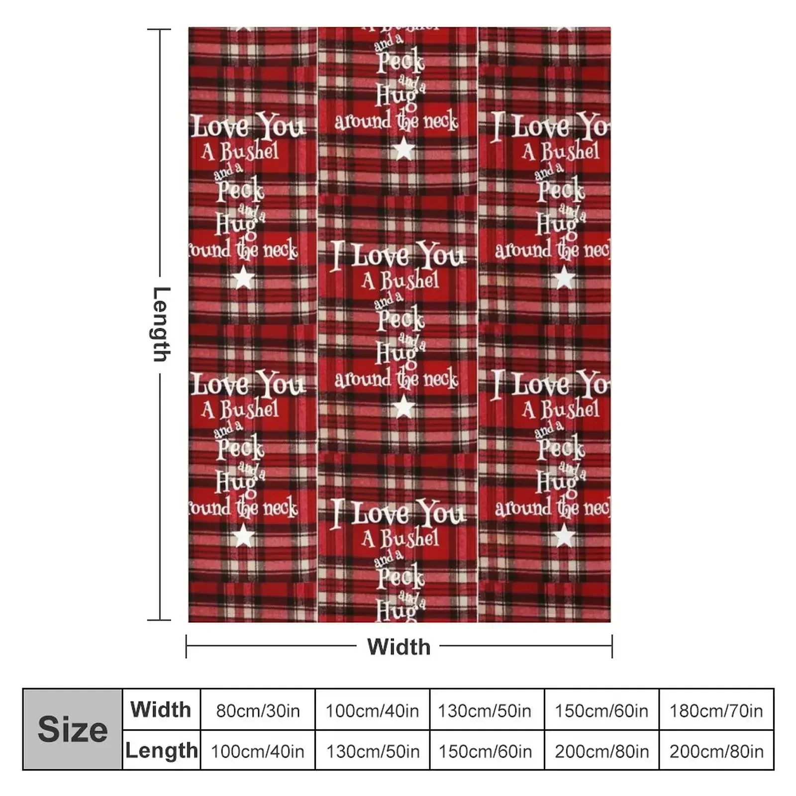 I love you a bushel and a peck Throw Blanket Bed Fashionable Plaid on the sofa Kid'S Fashion Sofas Tourist Hairy Blankets