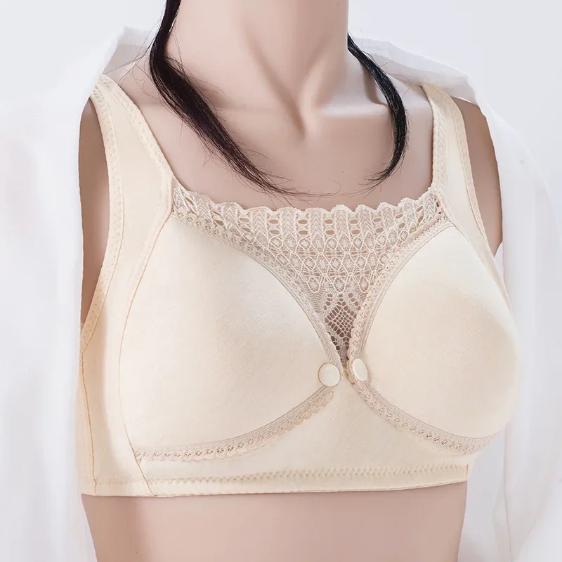 Reggiseno per allattamento con chiusura a bottoni con apertura frontale per prevenire l'esposizioneDurare la gravidanza senza ferretto che raccoglie biancheria intima per l'allattamento dopo il parto