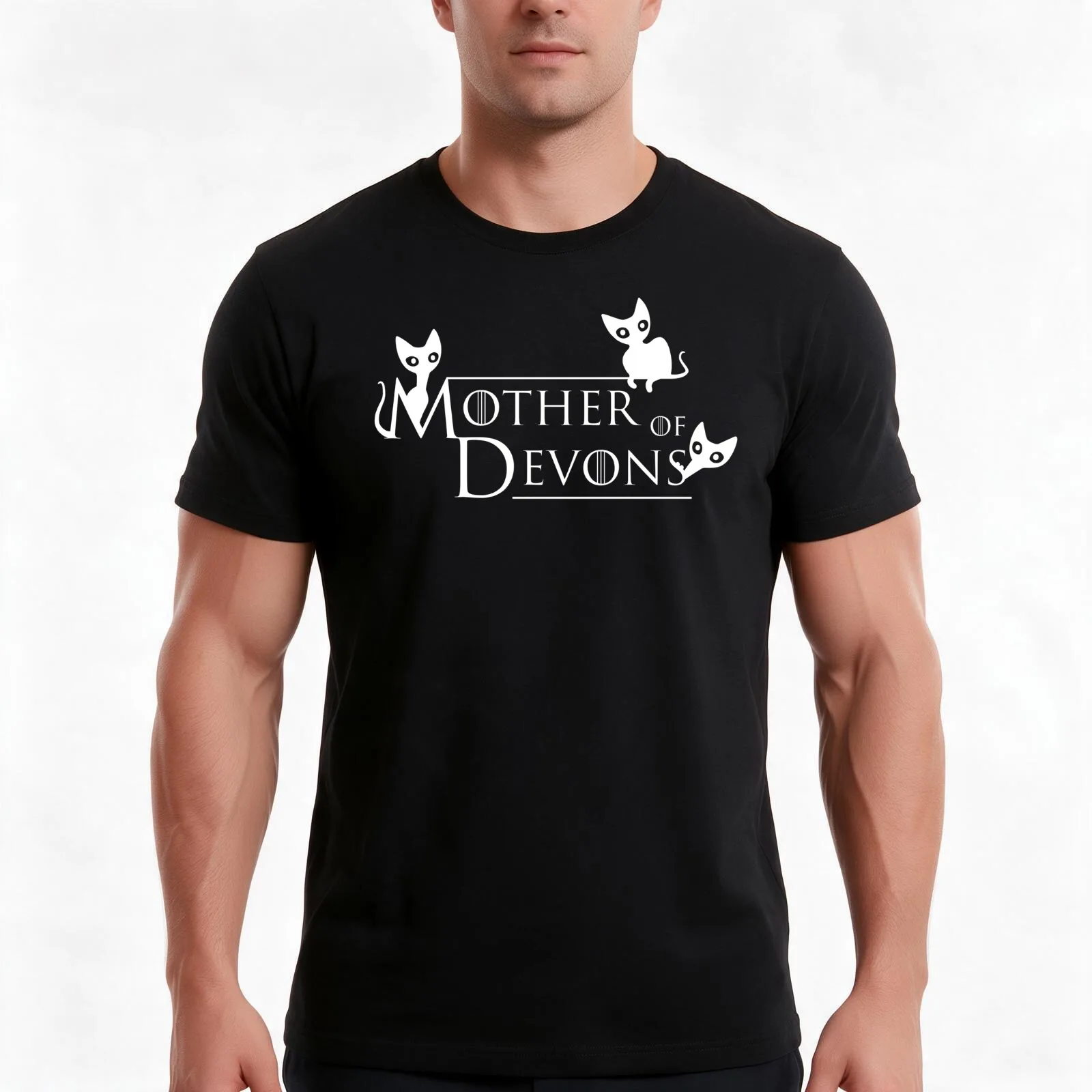 Mother of Devons T-Shirt, Summer Casual Cotton Tee, Oversized Streetwear Tops, Vintage Graphic Print, Loose Fit Short Sleeve