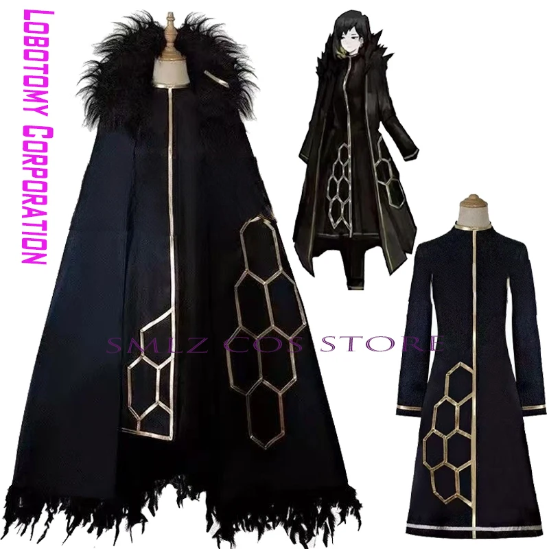 Sephirah Binah Game Library Of Ruina Costume Woman Black Trench Cloak Uniform Prop Binah Wig Suit Halloween Party Play Outfits view 2