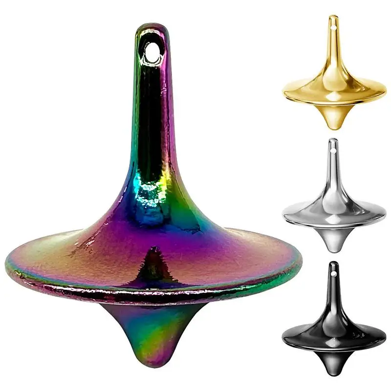 Precision Zinc Aloy Spinning Top Elegant Stable Metal Desktop Toy Gyro Streamer Silver Bright Black Gold Green Bronze Red