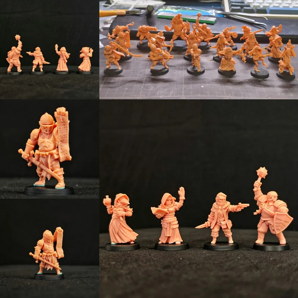 3-4cm Mini Blank Model 3D Printed Resin Unpainted Tabletop RPG Miniature Figures DIY Coloring Self-assembly Sculpture Craft Gift