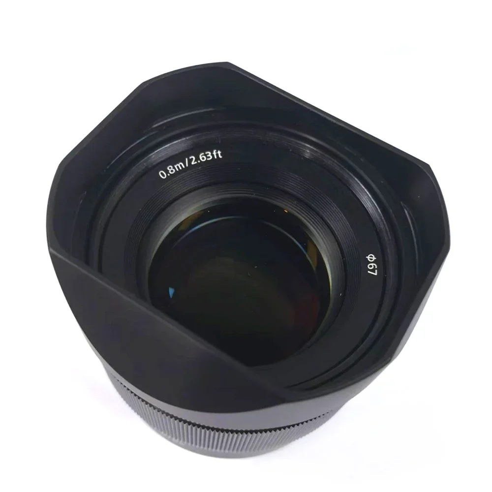 ออกแบบสําหรับ Sony FE 85 มม. F1.8 FE1.8/85 โลหะ Bayonet Square เลนส์ Hood พร้อมหมวก
