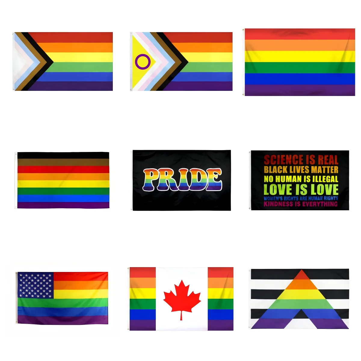 3x5Fts Rainbow Progress Pride LGBT Flag Gay Straight Ally Peace Love Is Loves