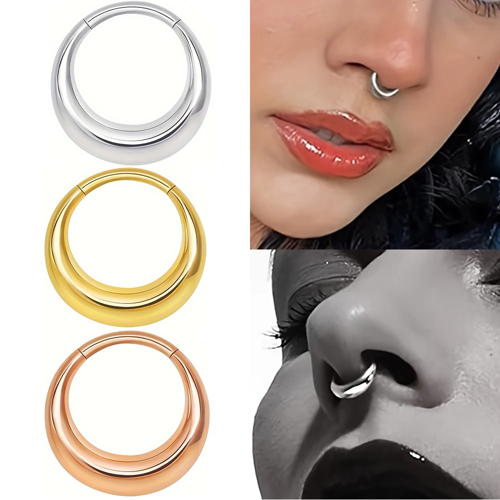 

G23 Titanium Nose Septum Ring Cartilage Earrings Hoop Helix Conch Piercing Hinged Hoop Body Piercing Jewelry